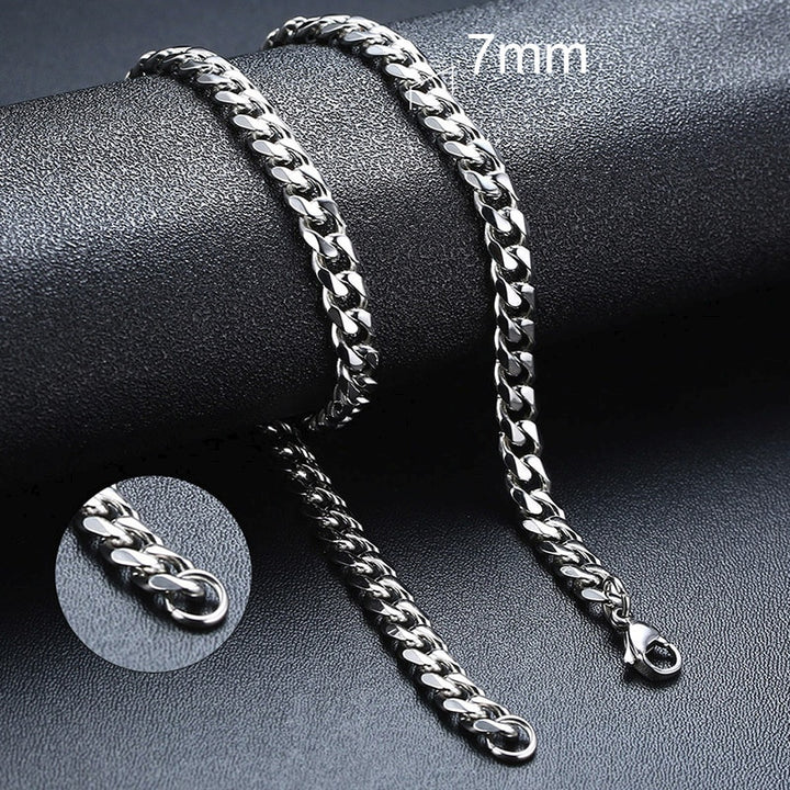 Unisex, Cuban Chain, Stainless Steel.