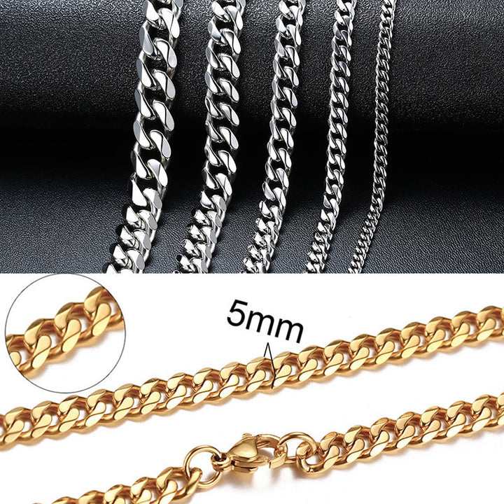 Unisex, Cuban Chain, Stainless Steel.