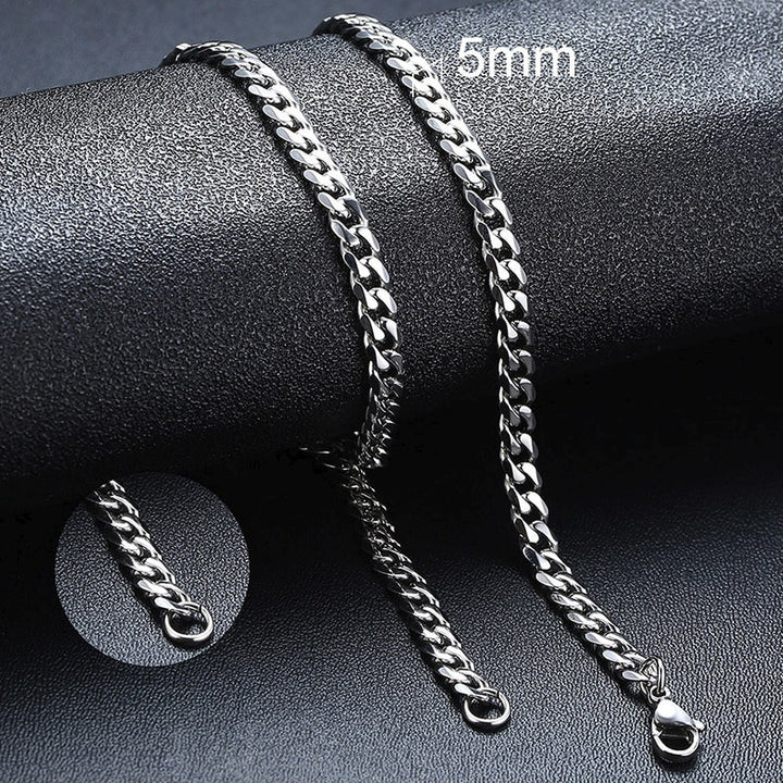 Unisex, Cuban Chain, Stainless Steel.