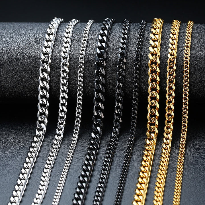 Unisex, Cuban Chain, Stainless Steel.